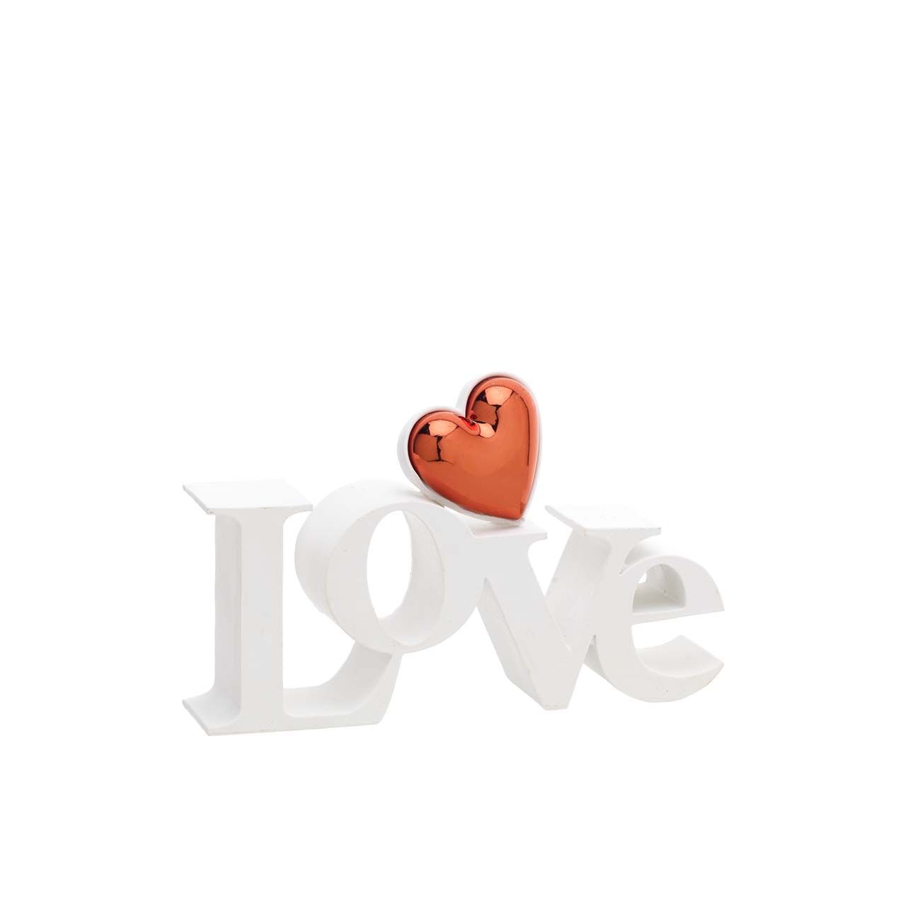 SCULTURA LOVE piccola con cuore rossa 16X6,5CM